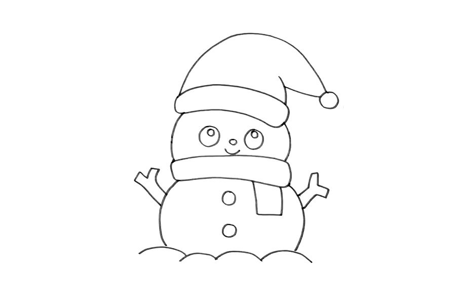 冬天雪人简笔画怎么画