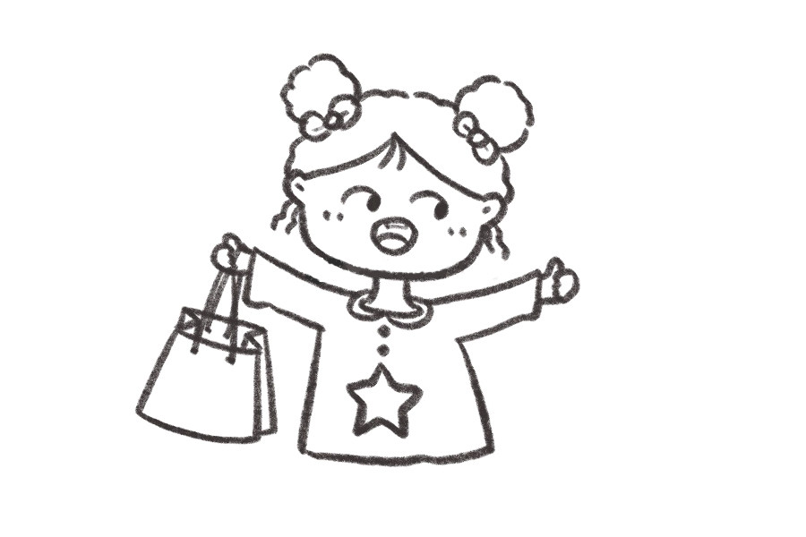 购物小女孩简笔画教程