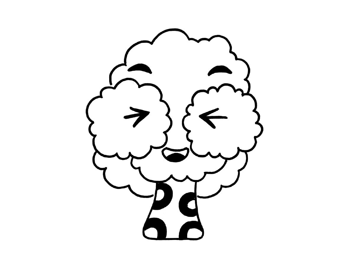 一组萌萌哒的小树简笔画