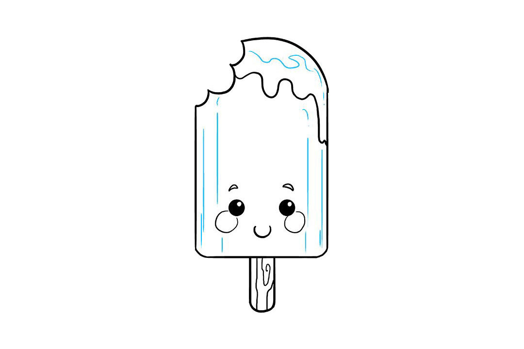 如何画一只可爱的冰棒简笔画