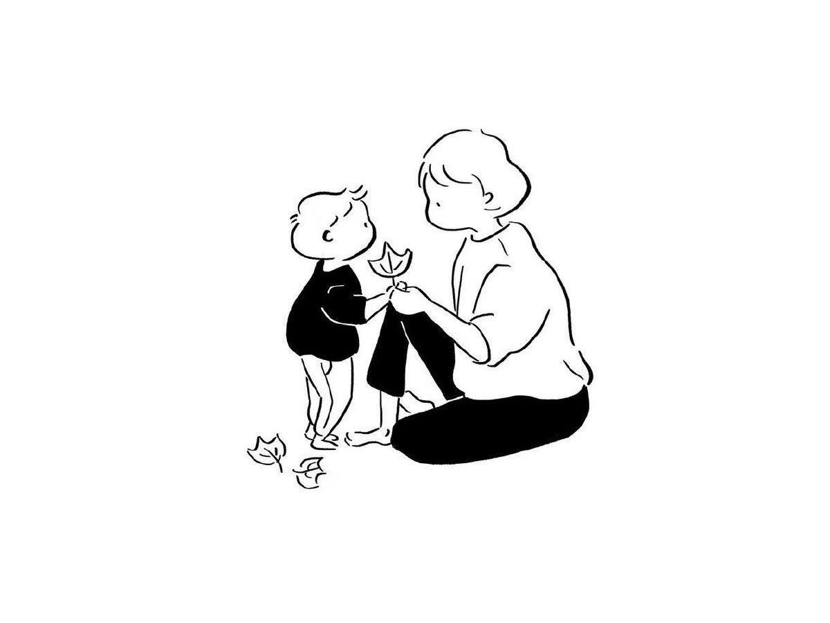 一组妈妈日常带娃简笔画图片