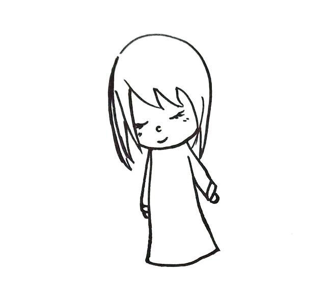 漂亮的小姑娘简笔画