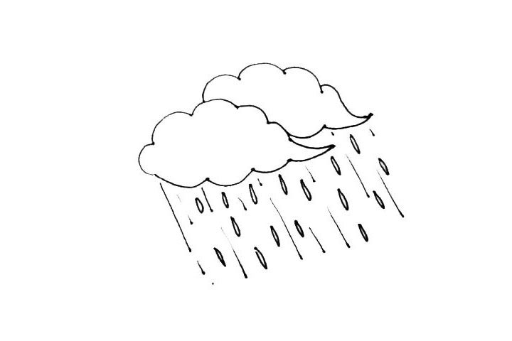 雨云简笔画画法步骤