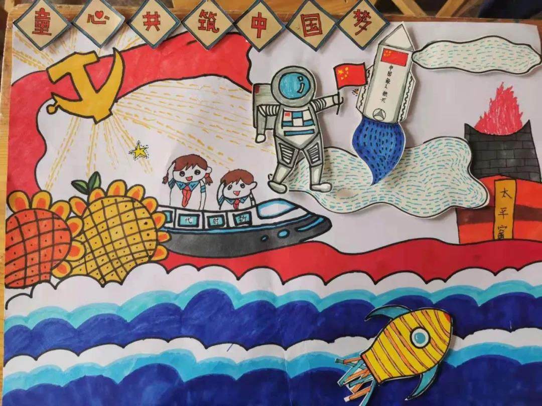 小学生童心共筑中国梦绘画作品