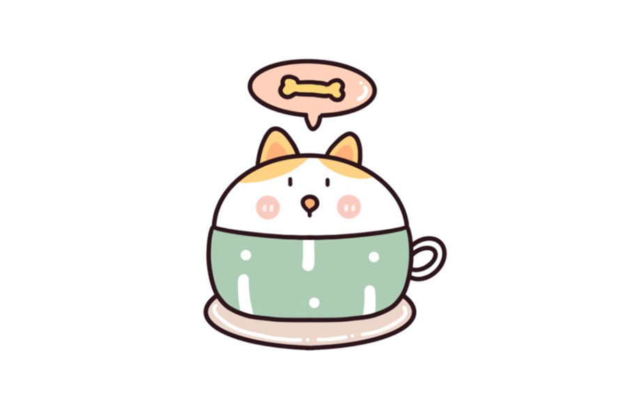 美食饮品主题简笔画超萌咖啡简笔画