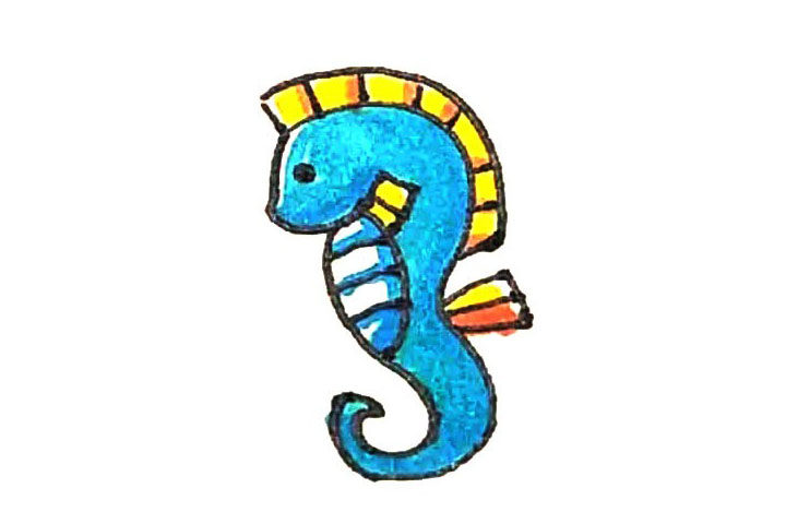 海马简笔画画法详解