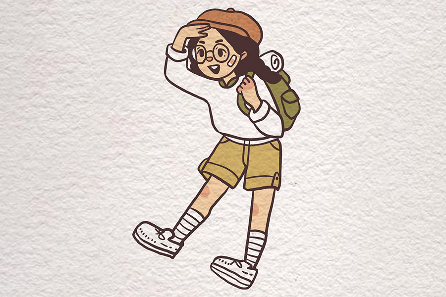 去哪旅行好呢 旅行小女孩简笔画教程