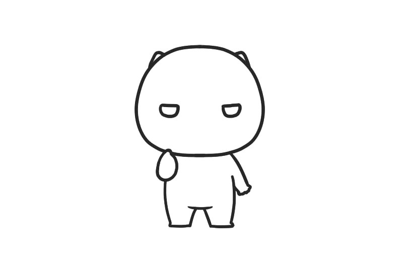 萌萌的黑豹怎么画