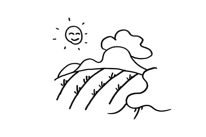 稻田风景怎么画
