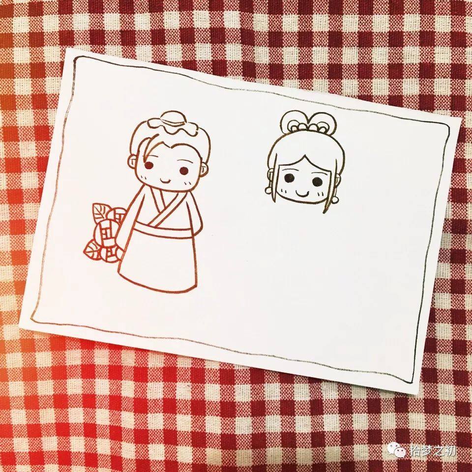 七夕节牛郎织女的简笔画画法