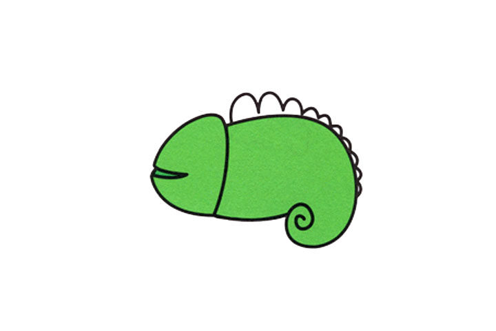 变色龙简笔画的画法