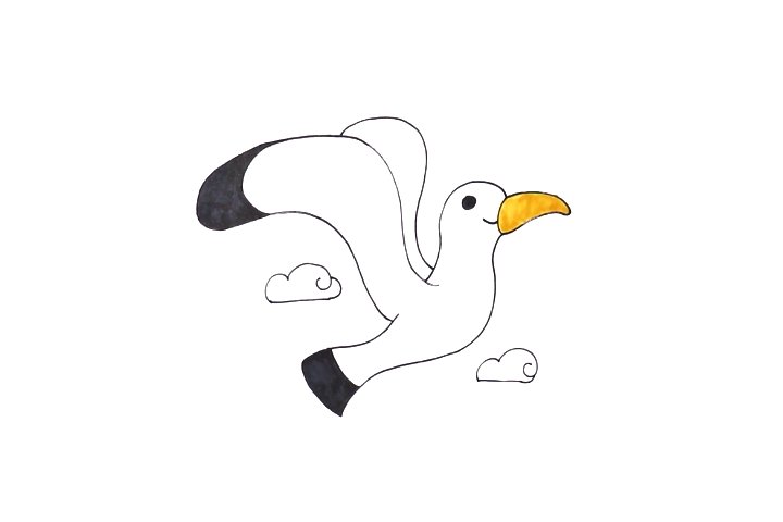 简单的海鸥简笔画画法步骤