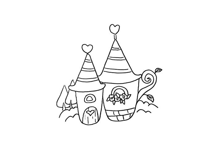 橘子小屋简笔画教程