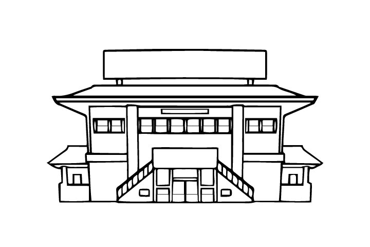 学校教学楼简笔画图片