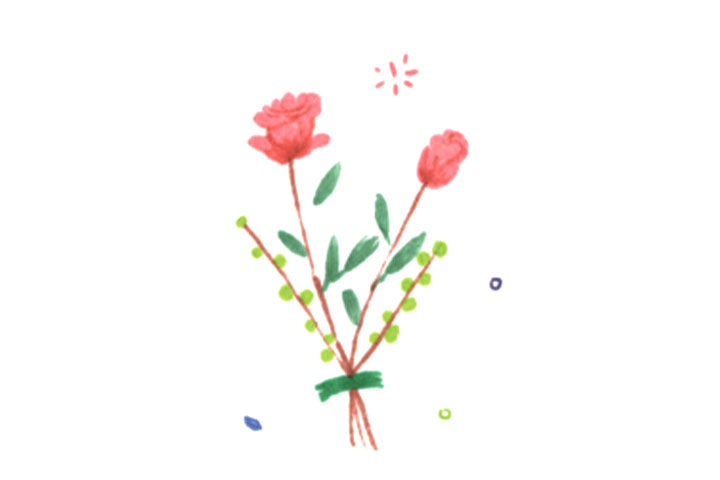 六张美丽的花花简笔画图片