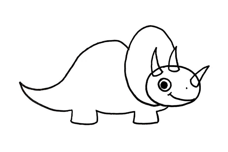三角龙简笔画画法步骤