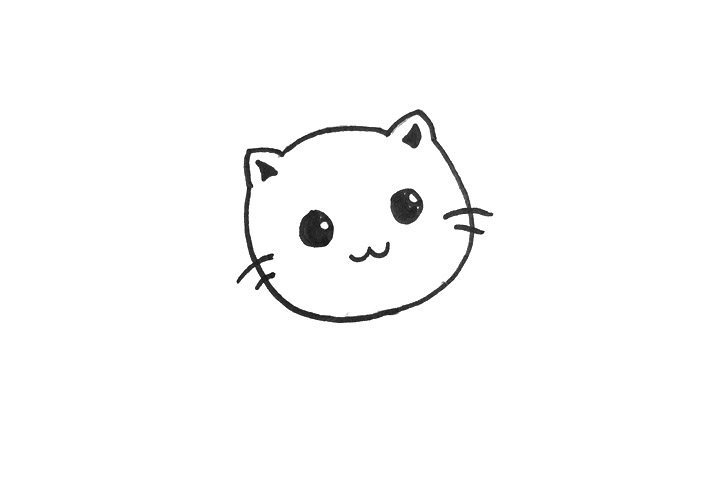 简单可爱的小猫咪简笔画画法