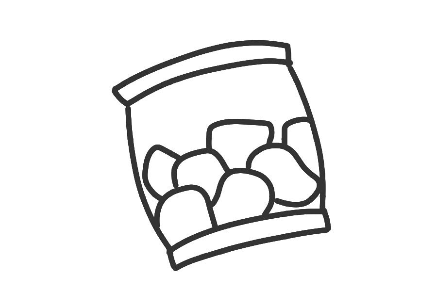 小朋友最爱的零食之一 薯片简笔画画法步骤