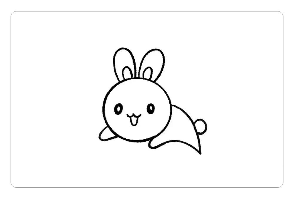 学画可爱的玉兔和月亮简笔画