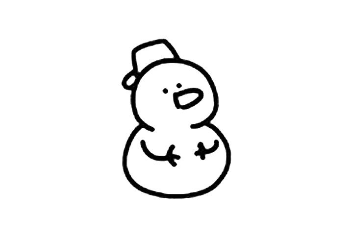 喝奶茶的雪人简笔画教程