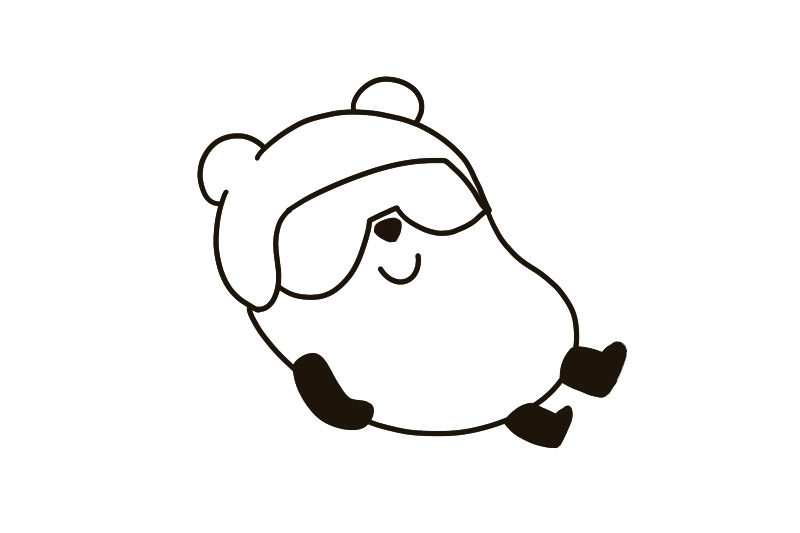 冰墩墩版冬奥会项目雪橇简笔画教程