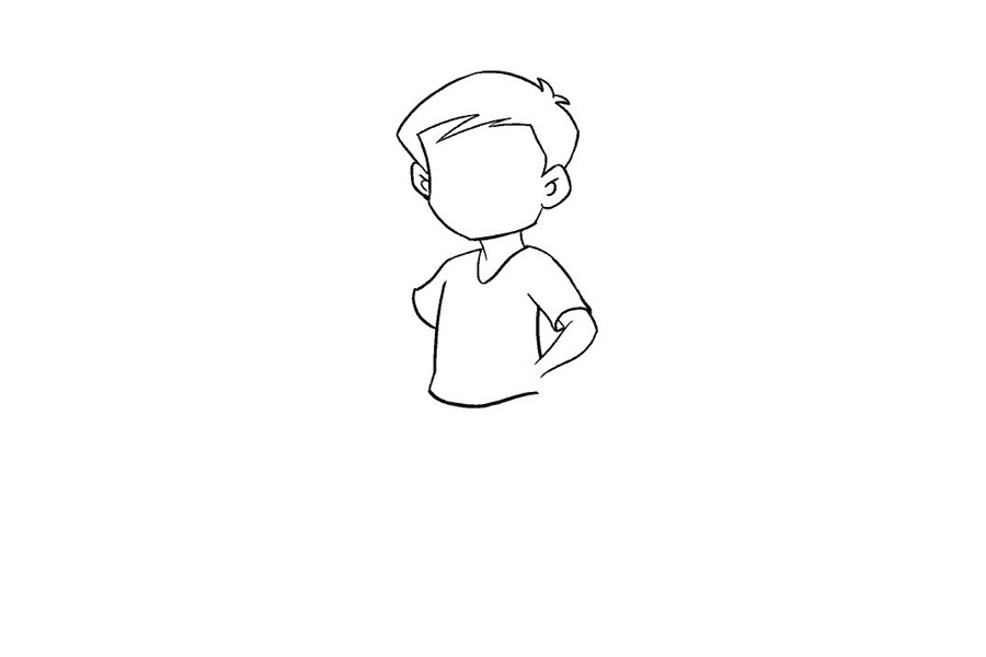 阳光小男孩卡通简笔画