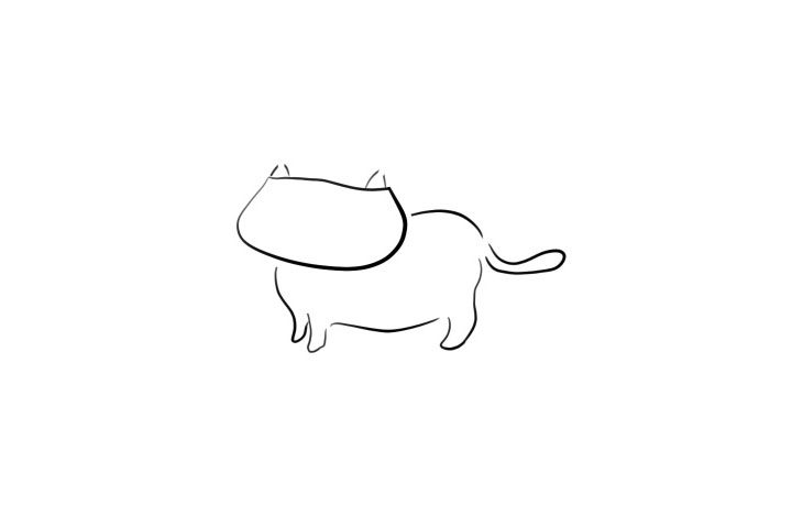 口罩猫简笔画画法步骤