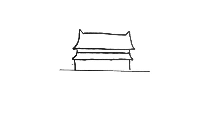 超好画的天安门简笔画