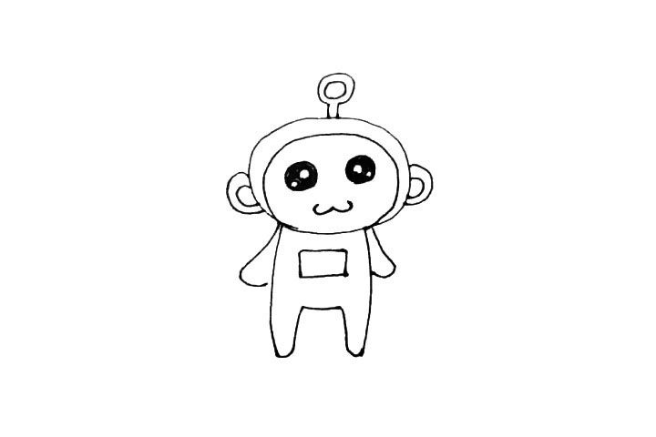 天线宝宝小波简笔画画法