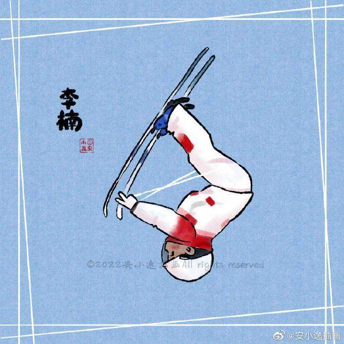 中国队滑雪项目简笔画图片合辑