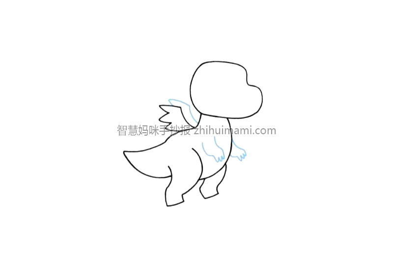 一只可爱的卡通龙简笔画画法步骤
