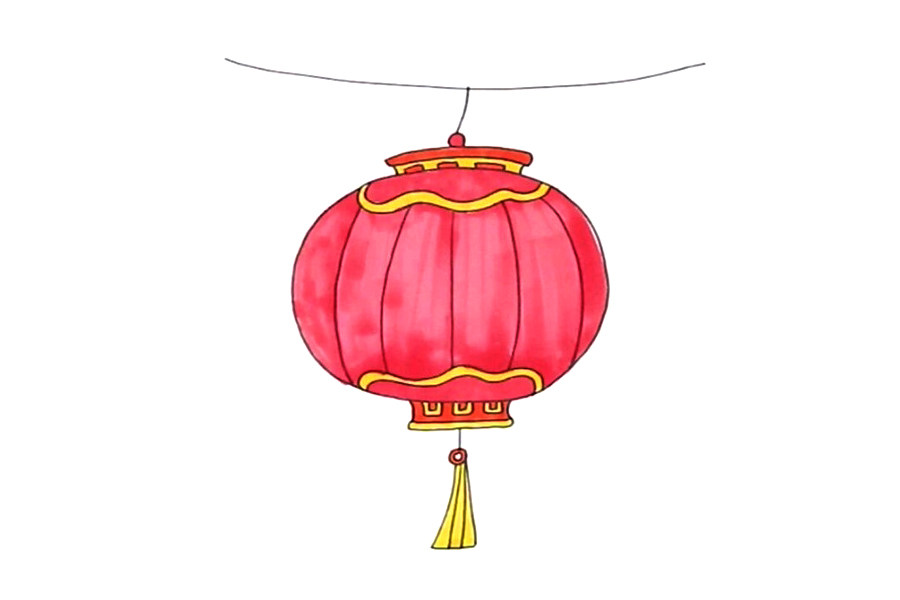 灯笼怎么画