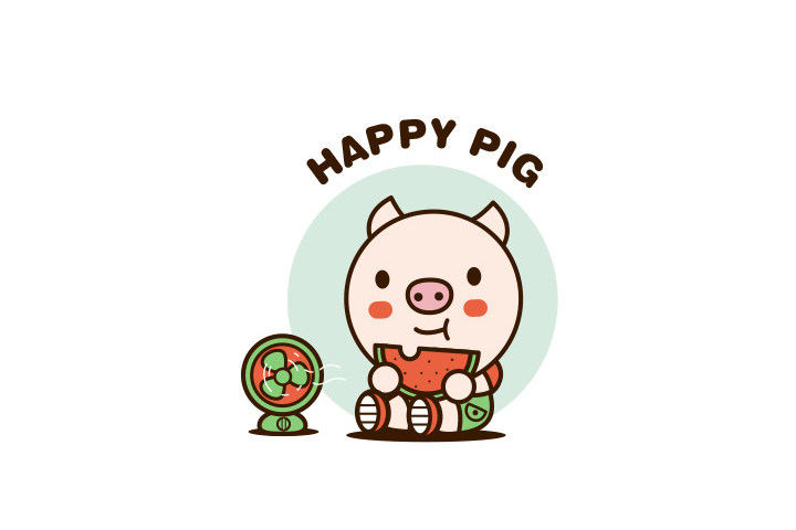 可爱小动物过夏天简笔画图片