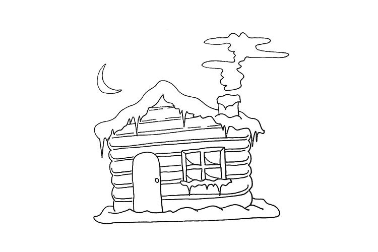 雪屋简笔画教程