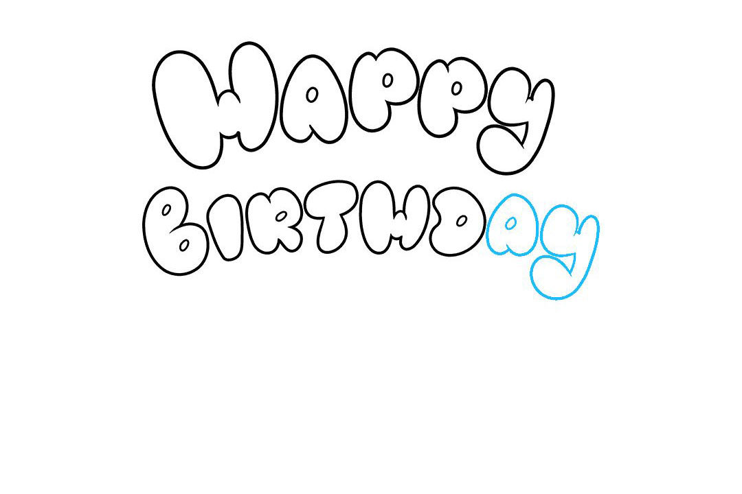 happy birthday艺术字怎么画