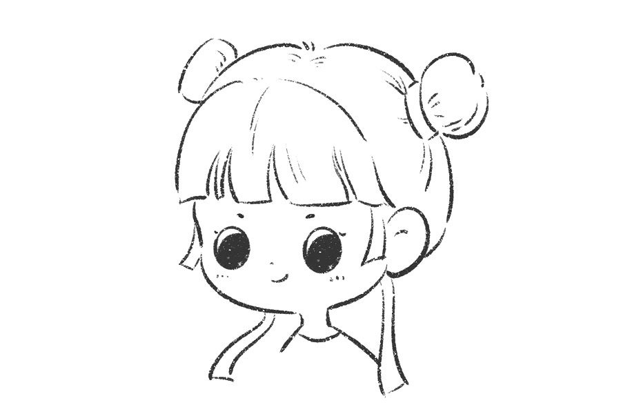 一组可爱的小女孩简笔画头像