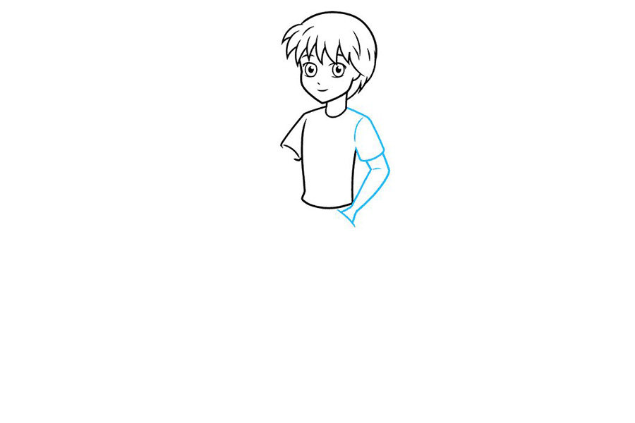 如何画一个动漫男孩的全身