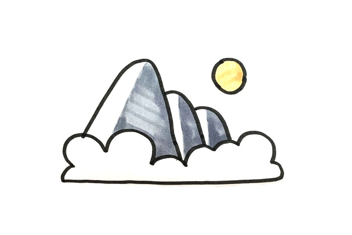 落日风景怎么画
