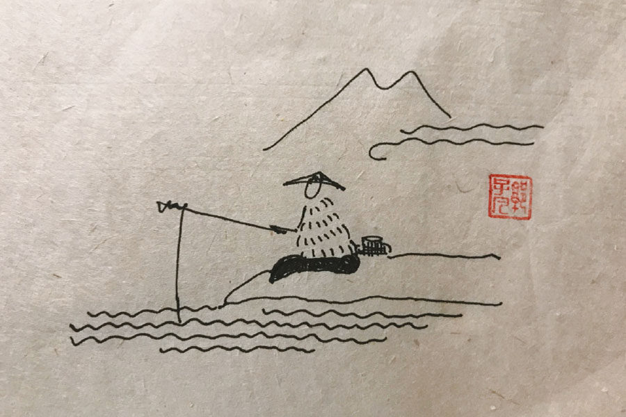 垂钓人物简笔画图片