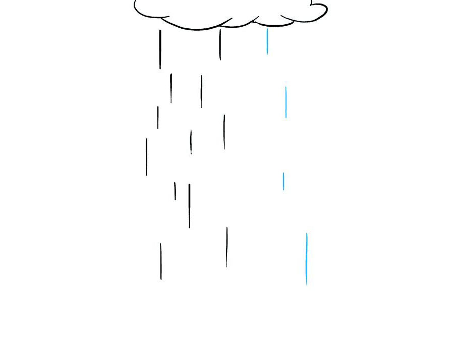 怎么画下雨天