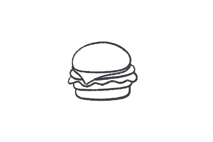 食物简笔画大全 汉堡怎么画