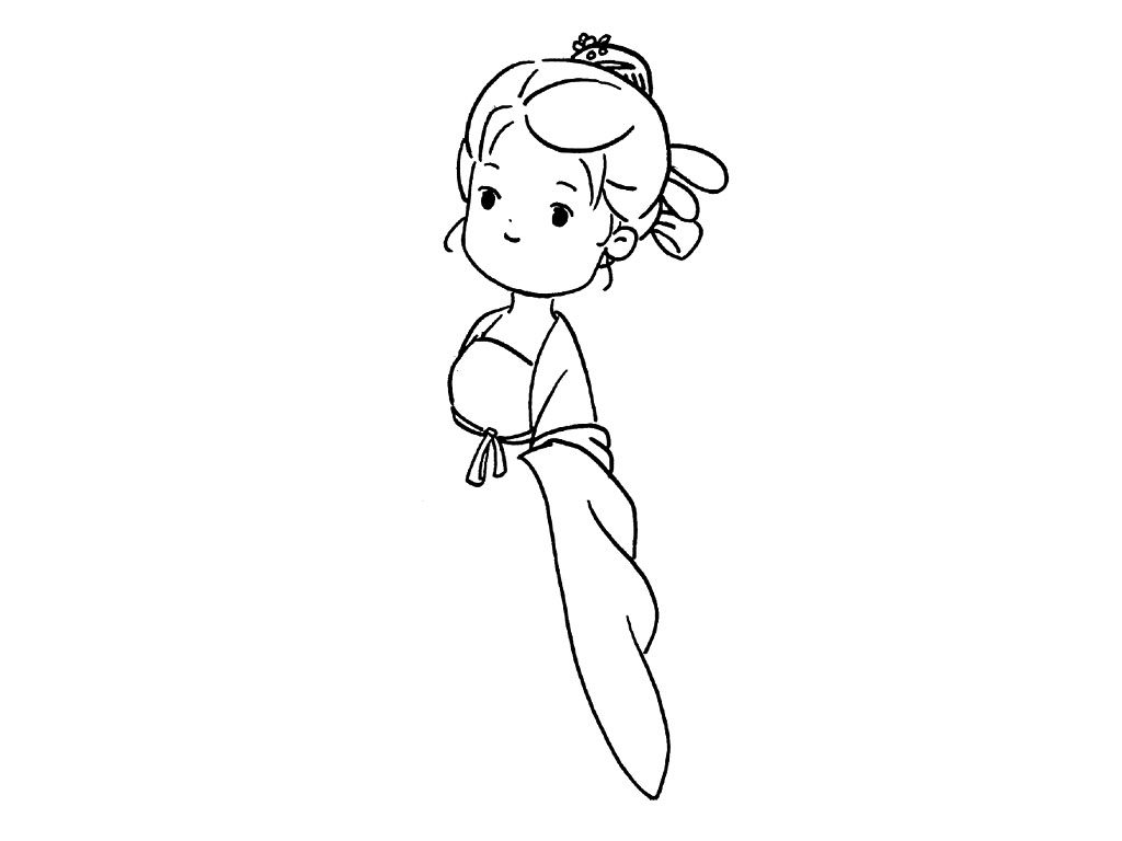 古风小姑娘简笔画教程