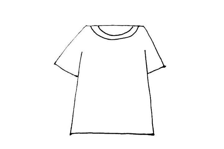 短袖T恤简笔画怎么画