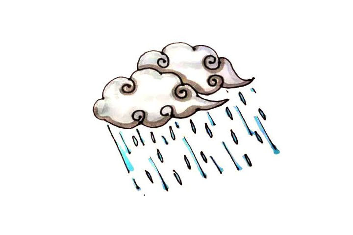 雨云简笔画画法步骤