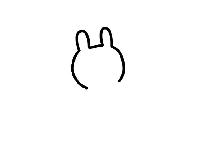 中秋元素 玉兔简笔画