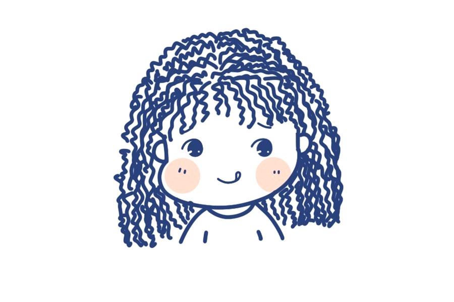 长发小女孩简笔画图片
