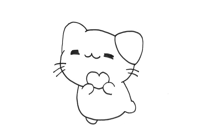 如何画一只可爱的小猫咪简笔画步骤