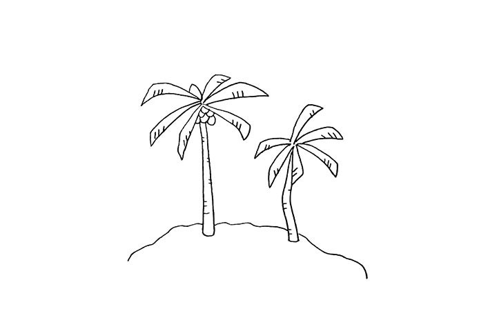 椰岛简笔画画法步骤