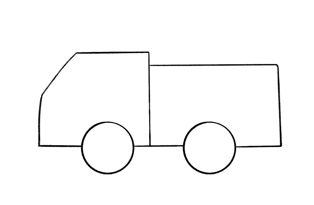 学画消防车简笔画