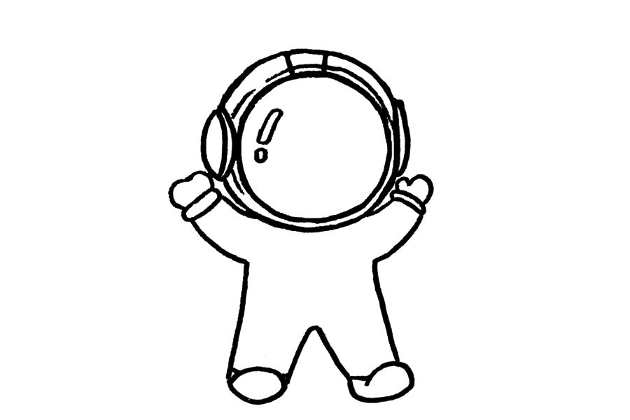 7步画宇宙航天员简笔画